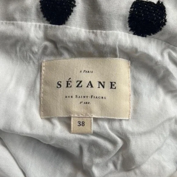 New! Sézane Mathilde Black & White Polka Dot Mini Dress 🖤Size 38 US 6 - Picture 15 of 15